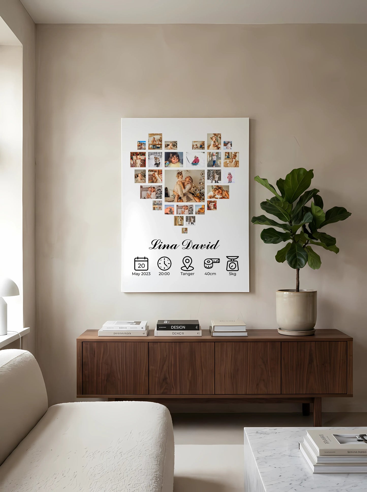 Tableau personnalisé pour bébé – Souvenirs uniques de votre enfant ❤️