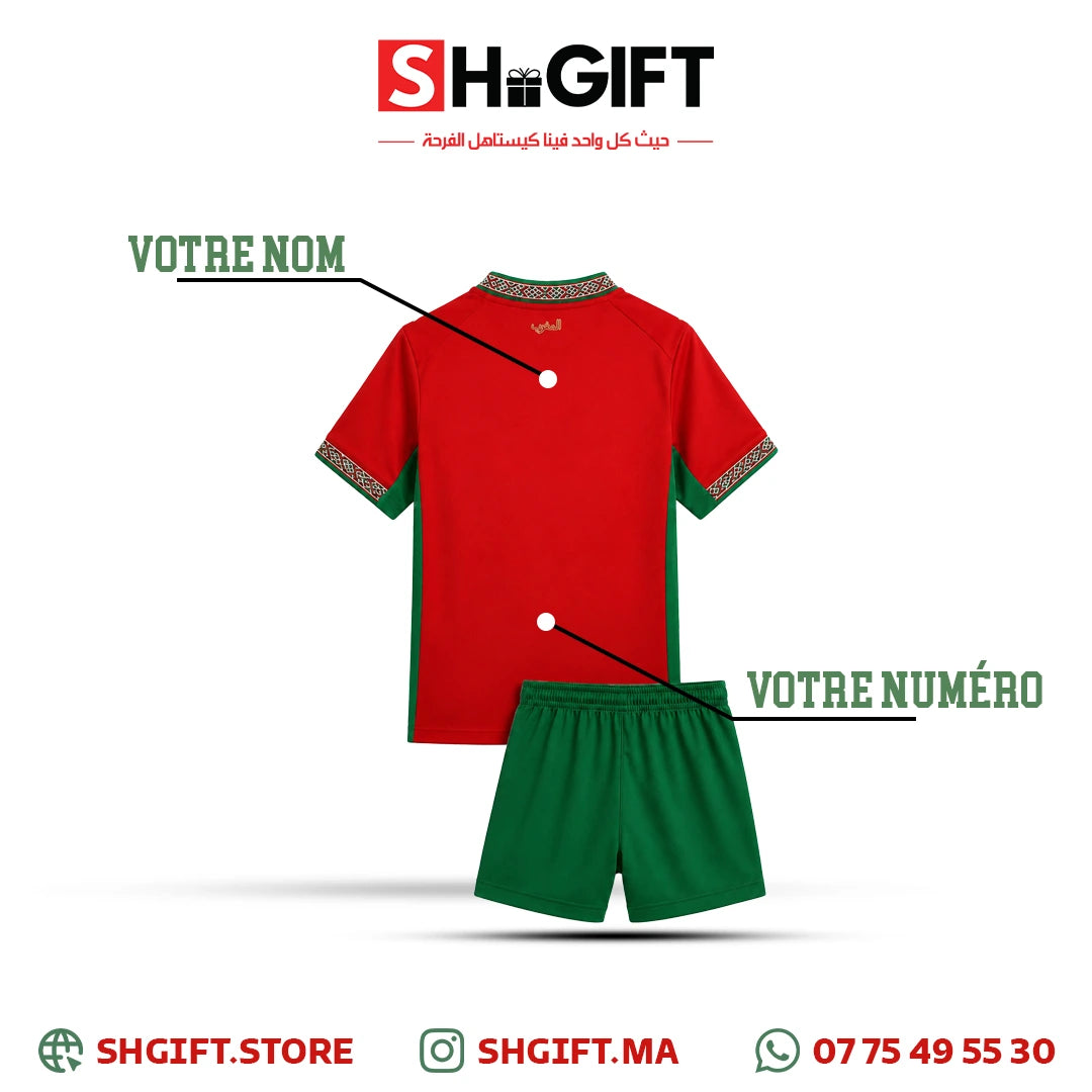 Maillot Maroc Enfant Personnalisé 2026