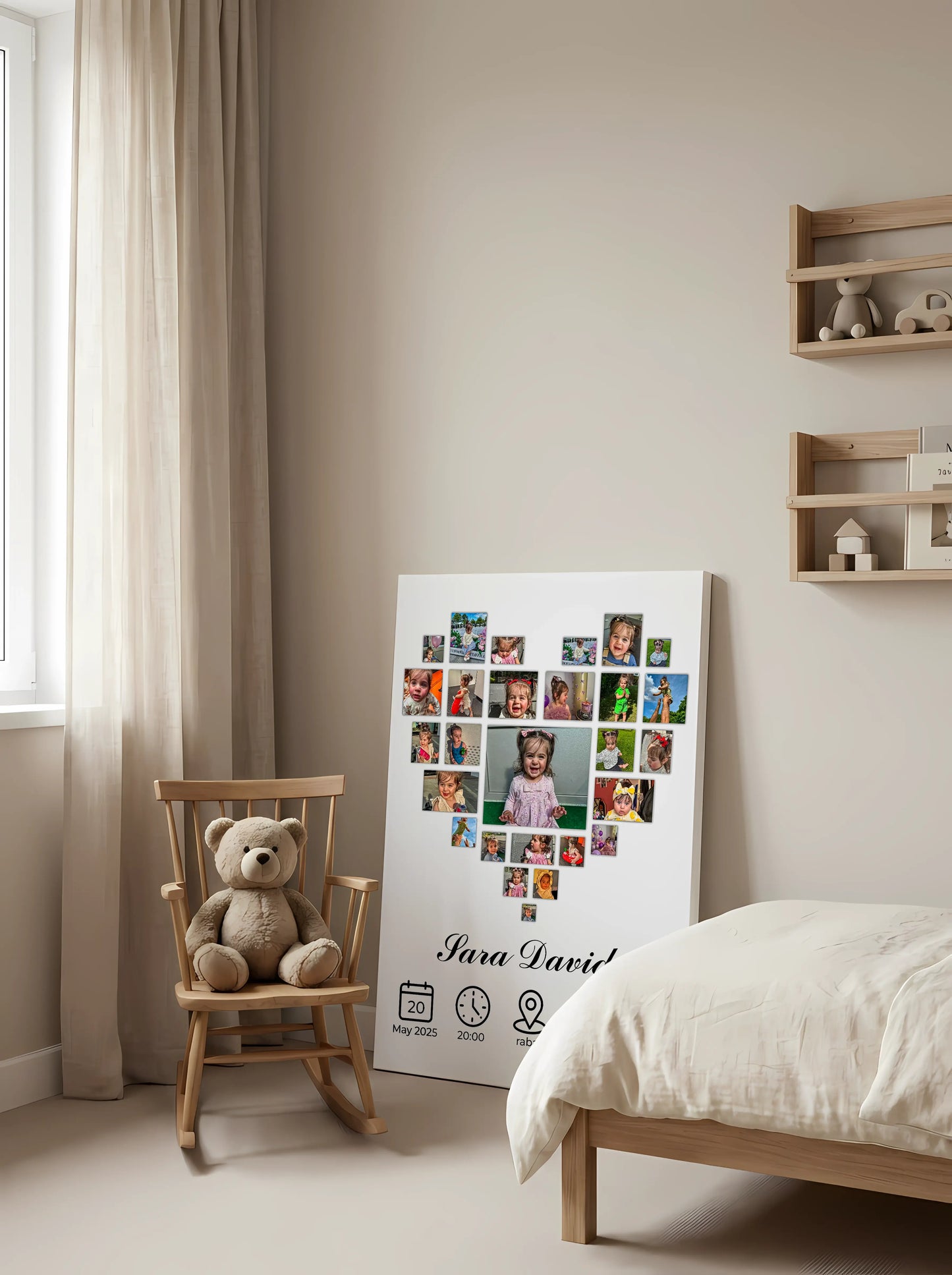 Tableau personnalisé pour bébé – Souvenirs uniques de votre enfant  ❤️