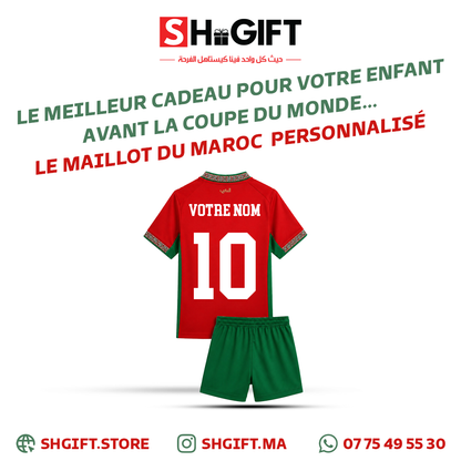 Maillot Maroc Enfant Personnalisé 2026